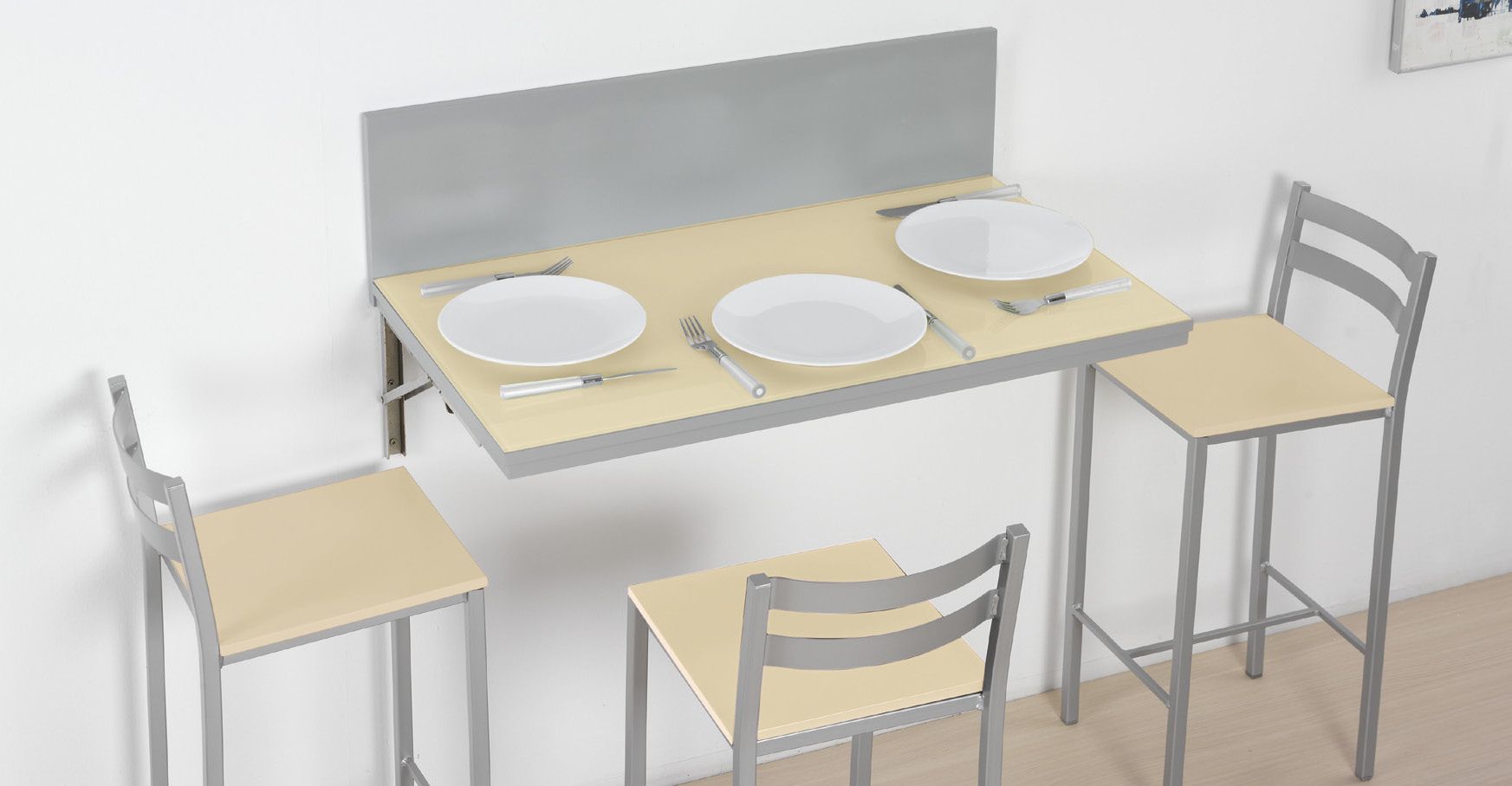 Mesa plegable y taburetes cocina - 104