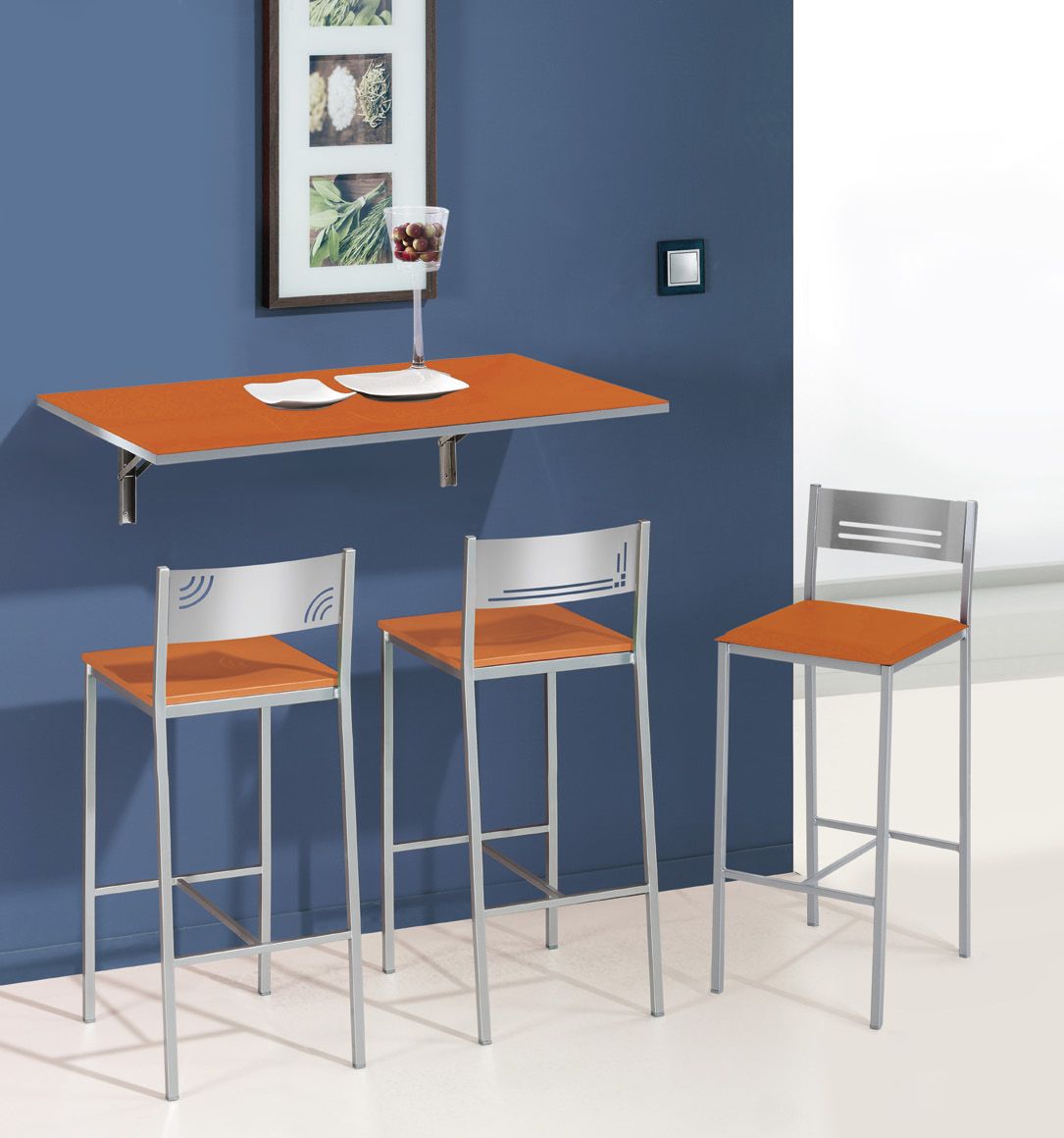 Mesa plegable y taburetes cocina - 104
