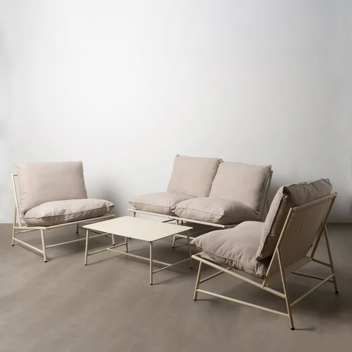Conjunto jardín beige acero exterior - 1501